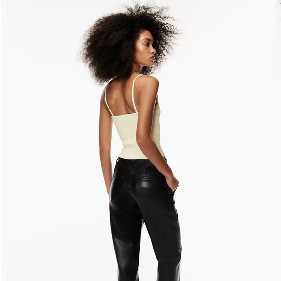 Aritzia Babaton Sculpt Knit Cami Tank Butter Yellow NWT - Picture 7 of 7